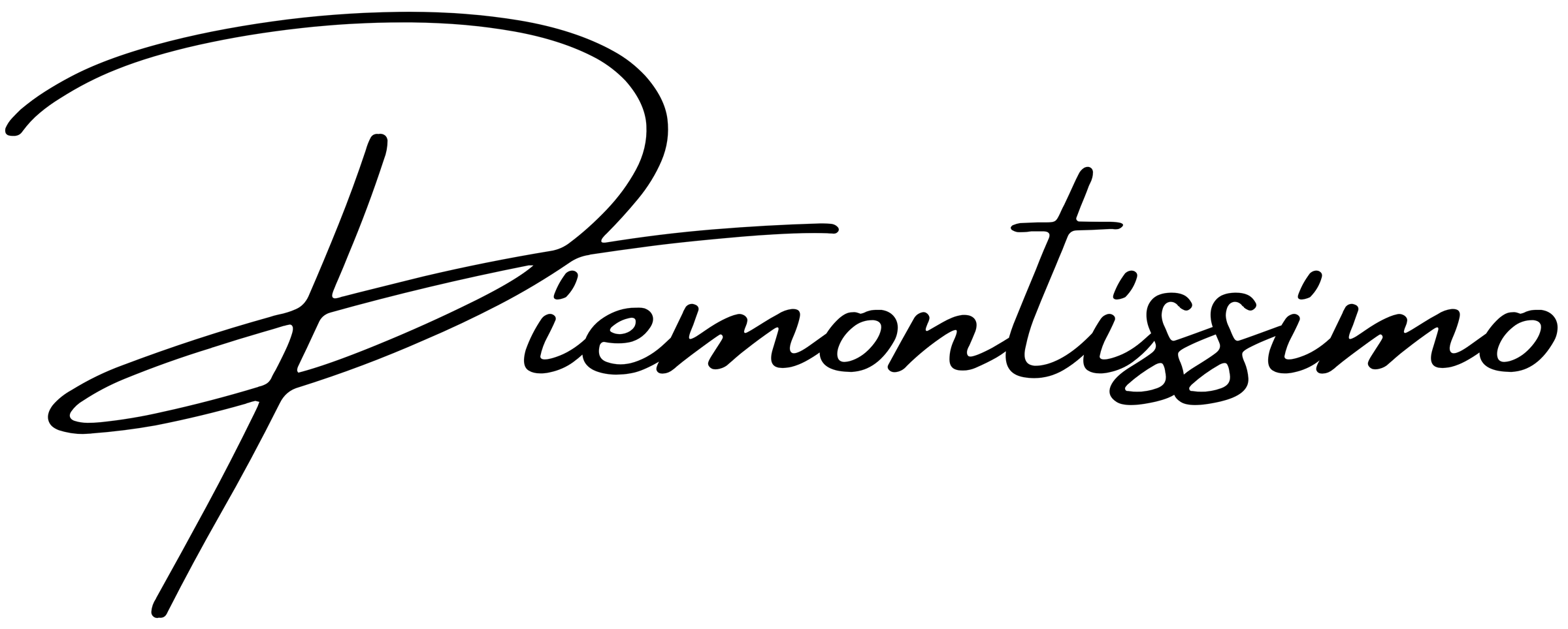 The Piemontissimo logo: a flowing handwritten signature.